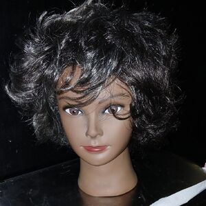 GRAY CURLY WIG